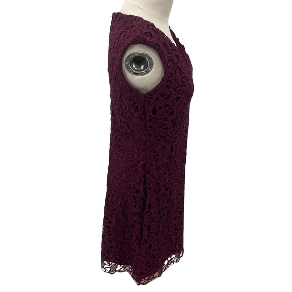 NWT Lauren Ralph Lauren Red Floral Lace Sleeveless Evening Dress Size 6 - Picture 4 of 11